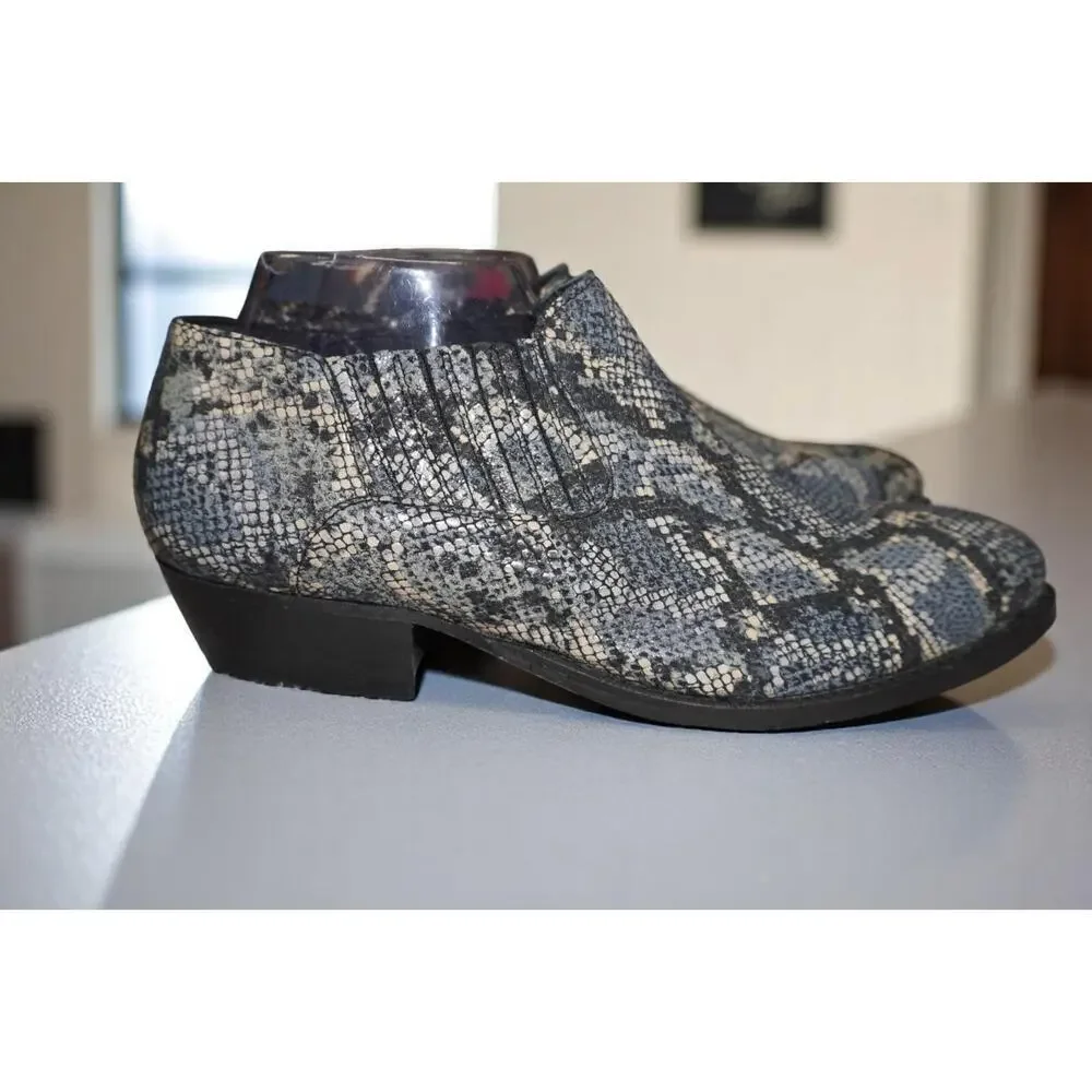 Skechers Faux Snakeskin Chelsea Boots Men’s Size 10 | Western-Inspired Slip-On